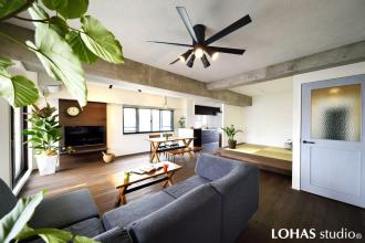 RC躯体の無骨な眺め。個性的なアメリカンモダン・インテリア