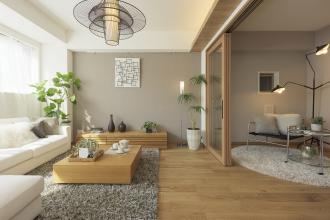 オーク材が主役のナチュラルウッド空間